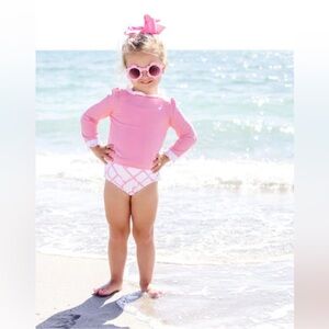 The Beaufort Bonnet Company Girls' Pink Long-Sleeve Rashguard Set